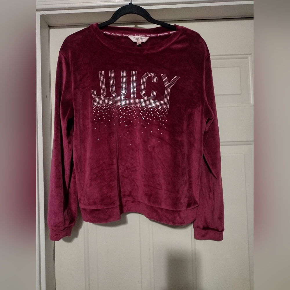 Juicy Couture Soft & Comfy Purple/plum Sleep Top w/ Rhinestone Juicy Logo Large